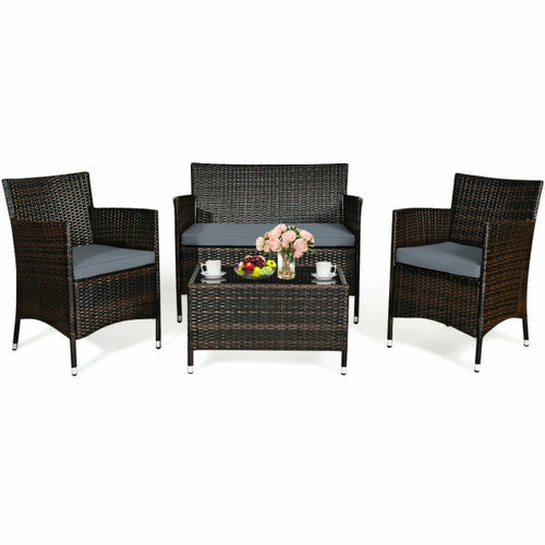 4pcs Rattan Patio Furniture Set