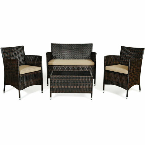 4pcs Rattan Patio Furniture Set