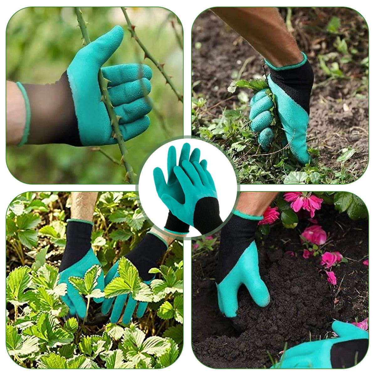 4 Piece Garden Tool Set With Gloves