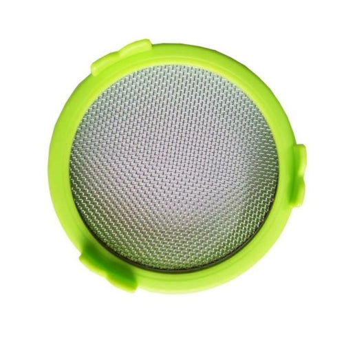 light green microgreens and sprouting mason jar lids with metal screen that come in assortment of colors, comes in a set of 4, better airflow and drainage, easy filtration and easy stand, great for all sprouts and most mason jars, 20 mm thick and 90 mm wide