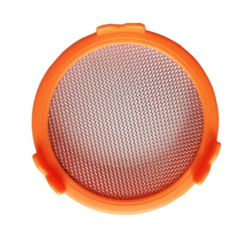 orange microgreens and sprouting mason jar lids with metal screen that come in assortment of colors, comes in a set of 4, better airflow and drainage, easy filtration and easy stand, great for all sprouts and most mason jars, 20 mm thick and 90 mm wide