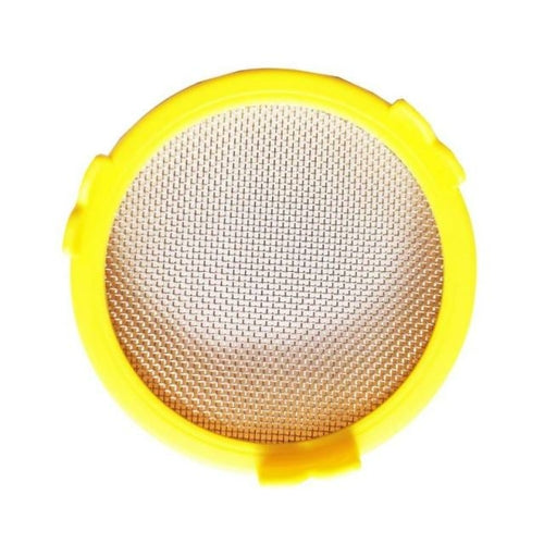 yellow microgreens and sprouting mason jar lids with metal screen that come in assortment of colors, comes in a set of 4, better airflow and drainage, easy filtration and easy stand, great for all sprouts and most mason jars, 20 mm thick and 90 mm wide