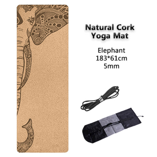 Jusenda 5mm Natural Cork TPE Yoga Mat