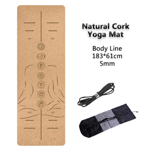 Jusenda 5mm Natural Cork TPE Yoga Mat