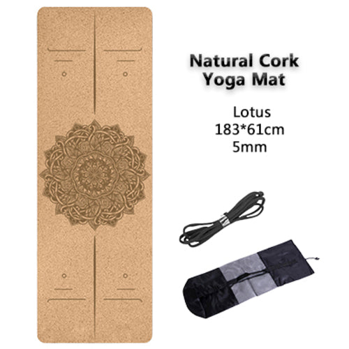 Jusenda 5mm Natural Cork TPE Yoga Mat