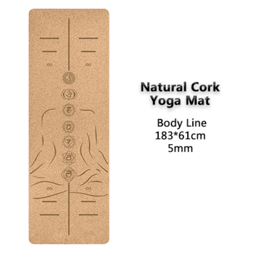 Jusenda 5mm Natural Cork TPE Yoga Mat