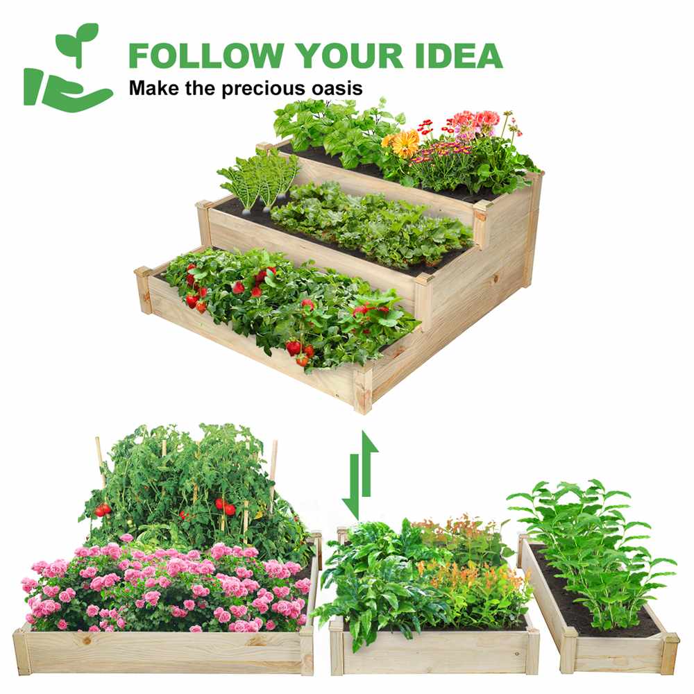 KINGSO 3 Tier Raised Garden Bed