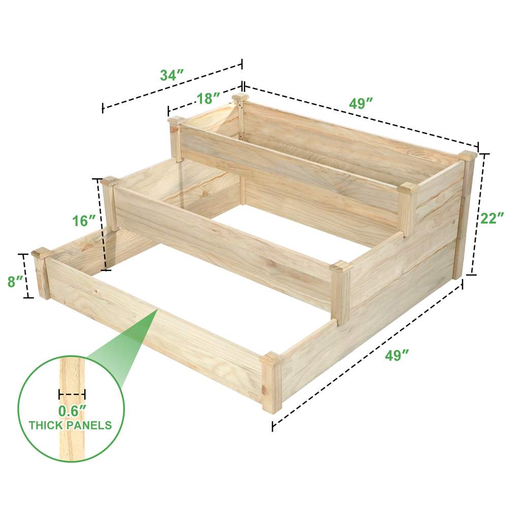 KINGSO 3 Tier Raised Garden Bed