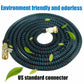 expandable water garden hose for outdoor use, comes in four different lengths: 25 ft/50 ft/75 ft/100 ft with bag and included parts can be used to wash dog, water garden, or clean the car. 