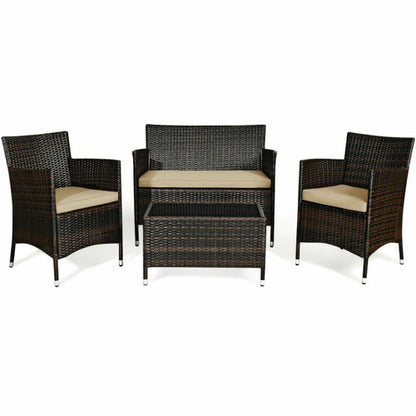 4pcs Rattan Patio Furniture Set