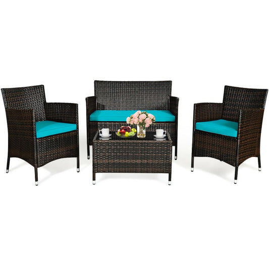 4pcs Rattan Patio Furniture Set