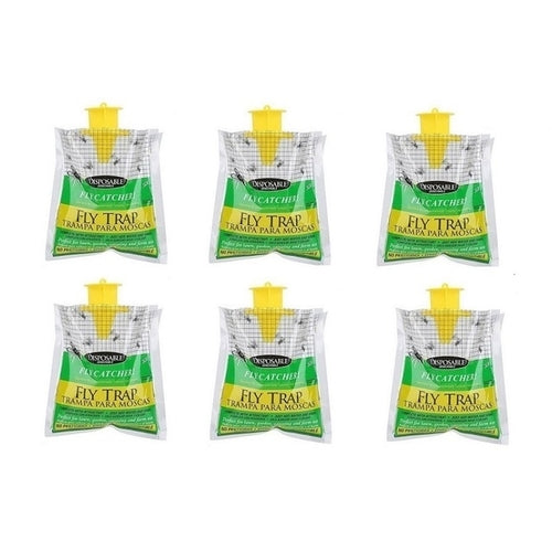6pcs Disposable Hanging Fly Traps