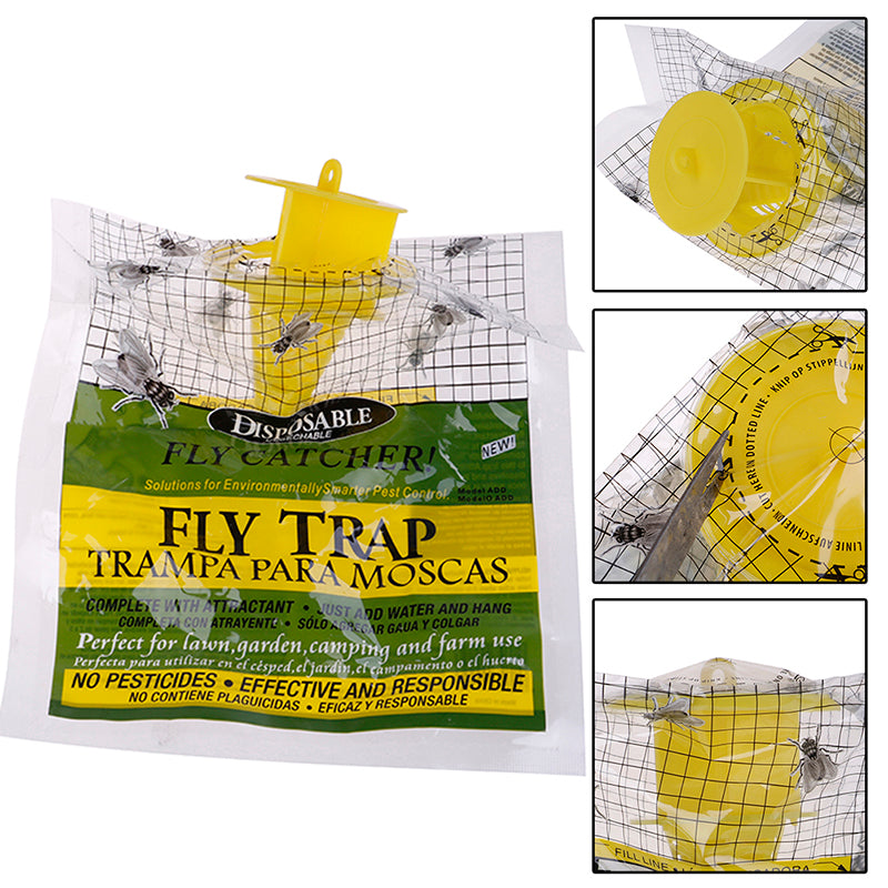 6pcs Disposable Hanging Fly Traps