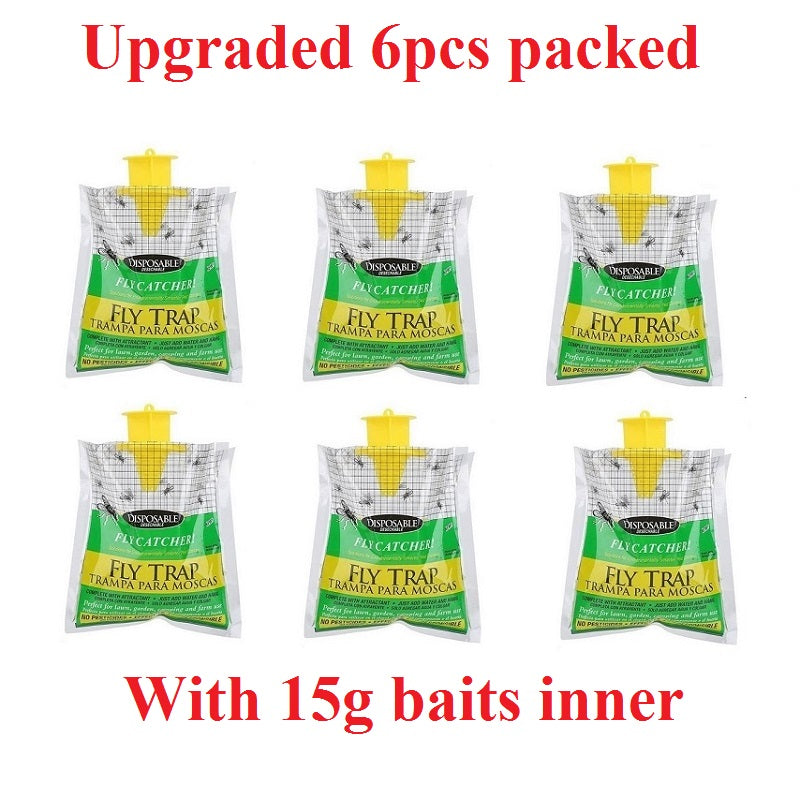 6pcs Disposable Hanging Fly Traps