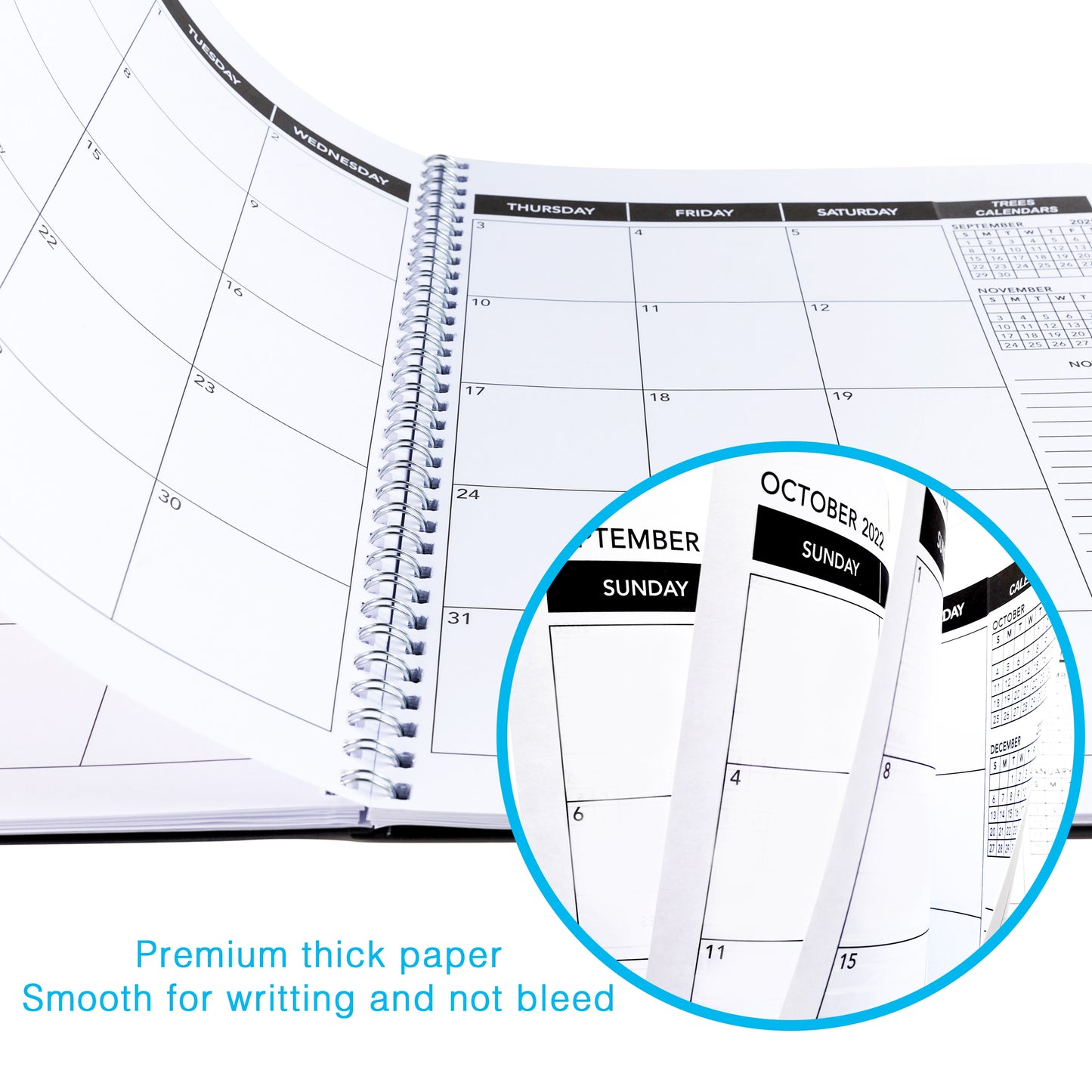 Daily, Weekly, Monthly Calendar Planner Notebook 2022-2023 premium thick paper smooth for writing and won't bleed