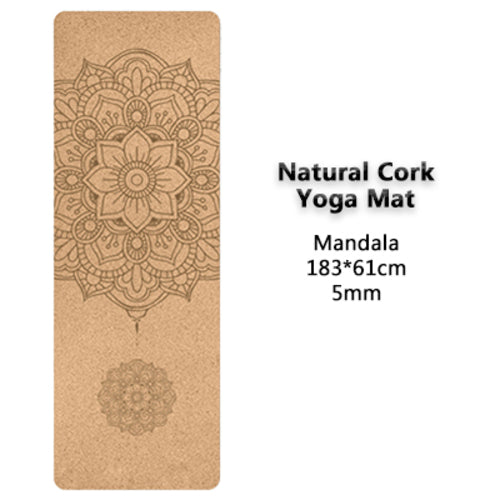 Jusenda 5mm Natural Cork TPE Yoga Mat