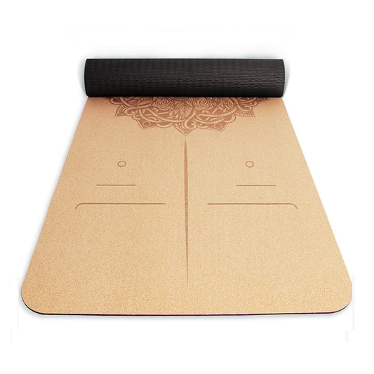 Jusenda 5mm Natural Cork TPE Yoga Mat