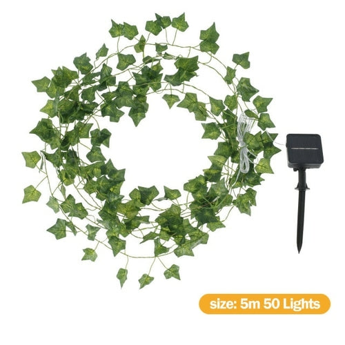 LED Solar Ivy String Garland Lights 5 m 50 lights size