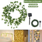 LED Solar Ivy String Garland Lights artificial maple leaf string lights size 5m 50 lights and 10 m 100 lights, solar powered and can be used in bedroom, living area or hallways on pillars