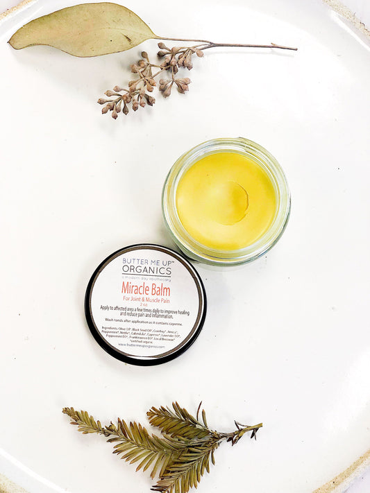 Miracle Balm butter me up organics open jar