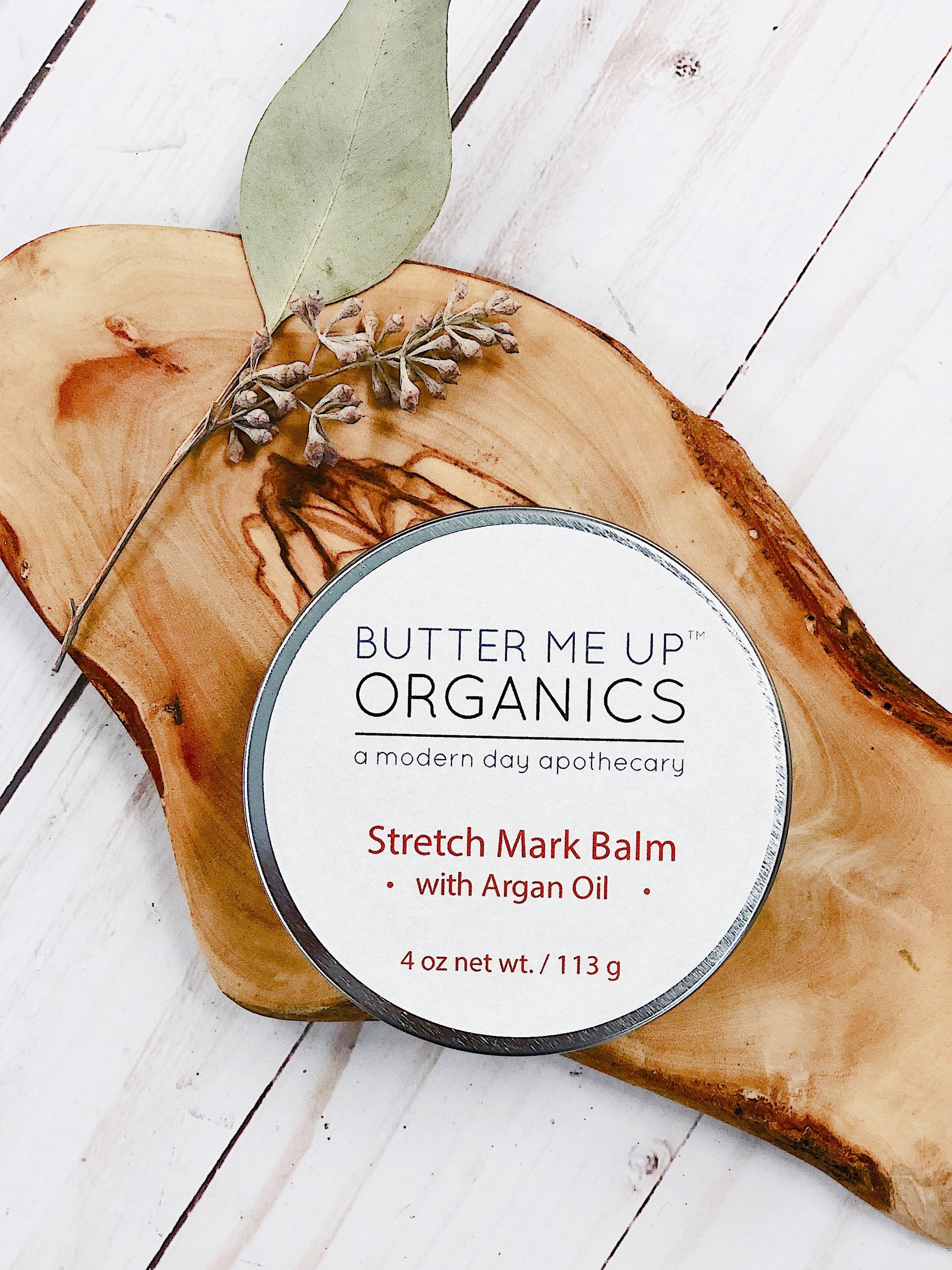 Organic Stretch Mark Body Butter butter me up organics a modern day apothecary with argan oil 4 oz closed can