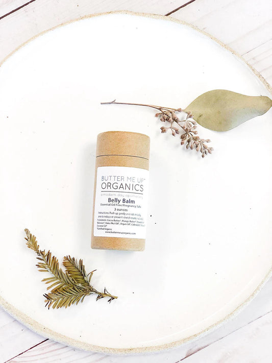 Organic Belly Balm butter me up organics 2 oz open paperboard tube