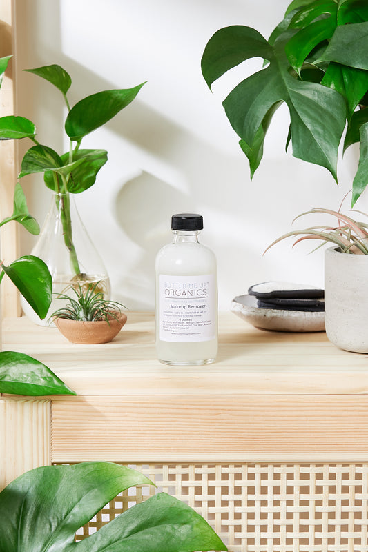 Organic Makeup Remover butter me up organics a modern day apothecary. instructions: apply to a clean cloth or pad and wipe over eyes/face to remove makeup. 4 oz