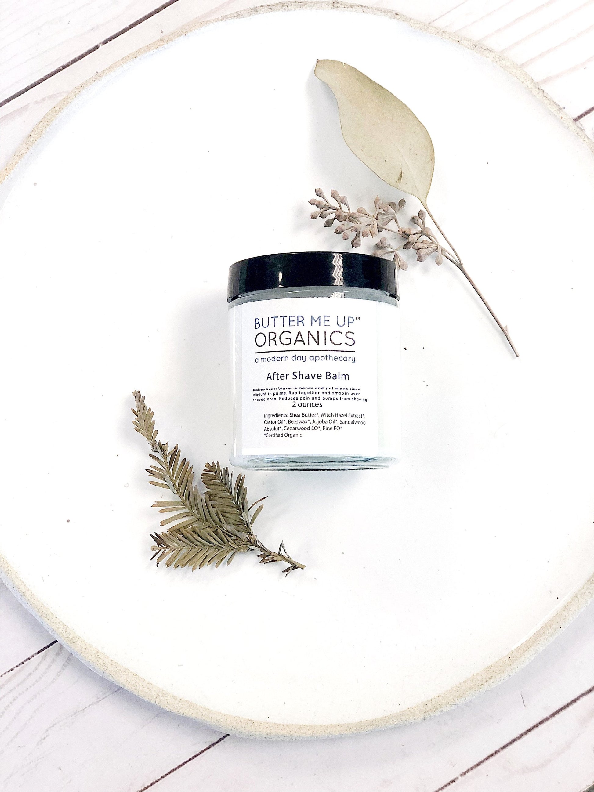 Organic Moisturizing After Shave Balm butter me up organics a modern day apothecary closed jar