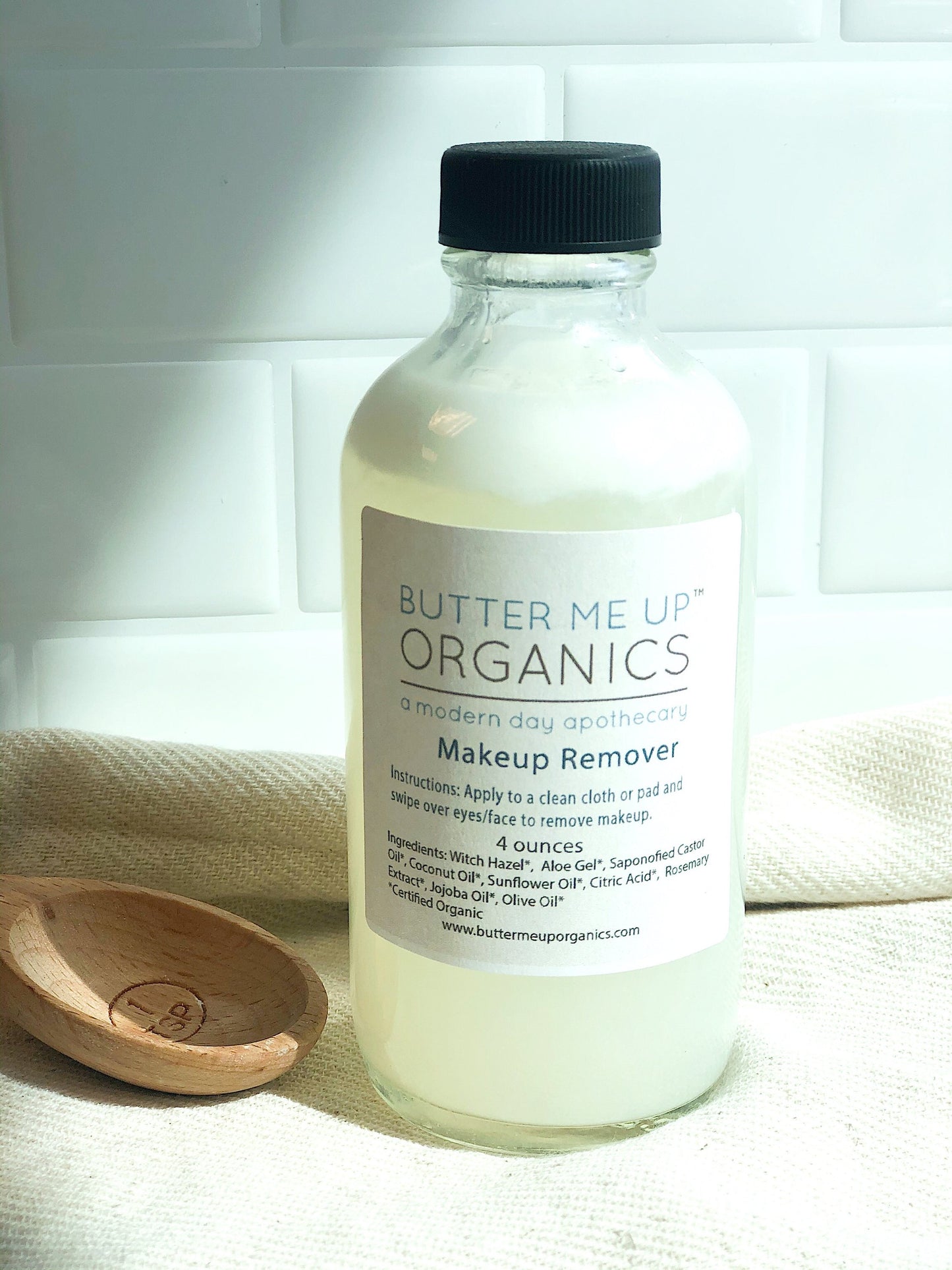 Organic Makeup Remover butter me up organics a modern day apothecary. instructions: apply to a clean cloth or pad and wipe over eyes/face to remove makeup. 4 oz