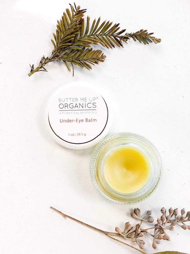 Caffeinated Under Eye Balm butter me up organics a modern day apothecary 1 oz open